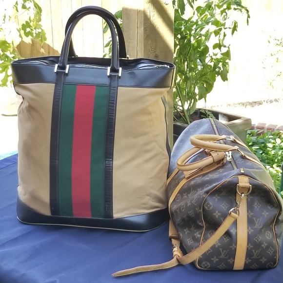 Fabulous Rare vintage Gucci  web weekender travel overnight Carryall bag - Picture 1 of 16